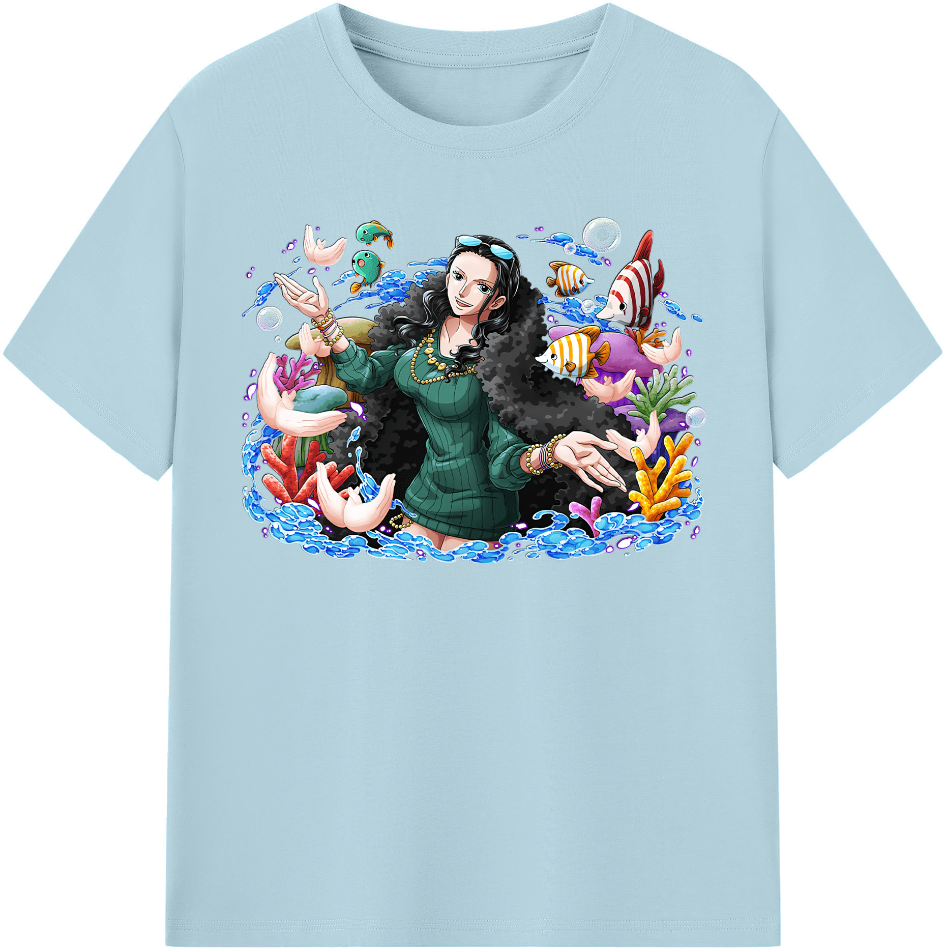 ワンピース ニコ・ロビン ONE PIECE Nico Robin 綿100％半袖Tシャツ（フロントプリント）